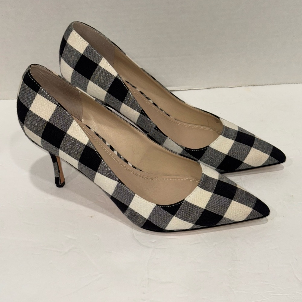 Marc Fisher LTD Black/White Gingham Carter Heels Size 9